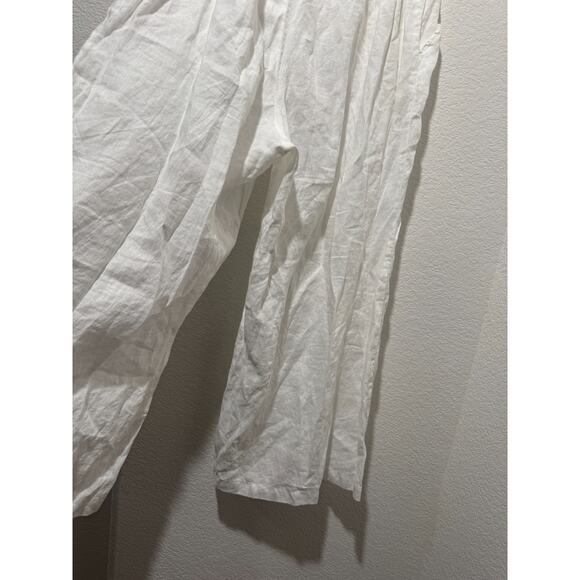 CP Shades Wendy Wide Leg Solid White Linen Pull on Pants Women's XL - Picture 3 of 12